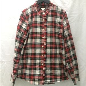 J crew factory - ruffle neck button down - Medium